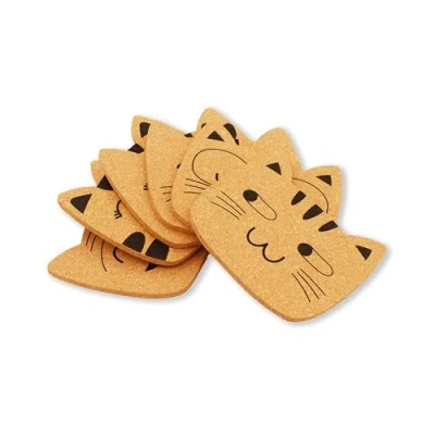 Afbeelding van Kattenfamilie Onderzetters (set Van 6)