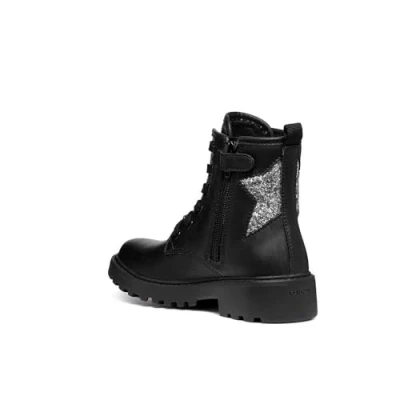 Afbeelding van Geox J Casey Veterboots, Dames, Maat: 38, Noir Leer