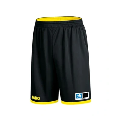 Afbeelding van JAKO Change 2.0 Herenshorts, omkeerbare broek, zwart, steengrijs, XXL 4451, zwart/citroengeel