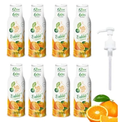 Afbeelding van FruttaMax 8 stuks koolhydraatarme fitnesssiroop zonder suiker met stevia 50 60% fruit (8 x 500 ml) Orange Light)