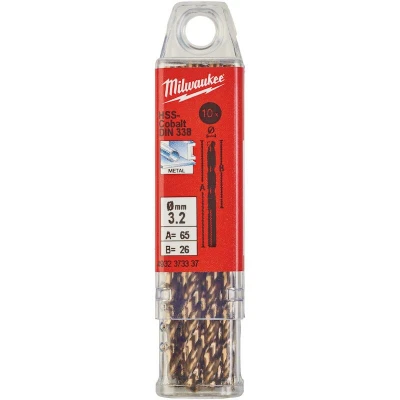 Afbeelding van MILWAUKEE 4932373337 HSS G Cobalt metaalboor 3,2x65mm (10 st.)