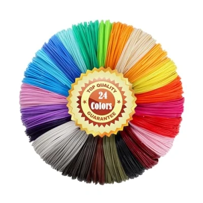 Afbeelding van LELYFIT PLA 3D printpenfilament, filament 1,75 mm, 5 m per filament, mat, natuurlijke rialen, compatibel met professionele printerpen (24)