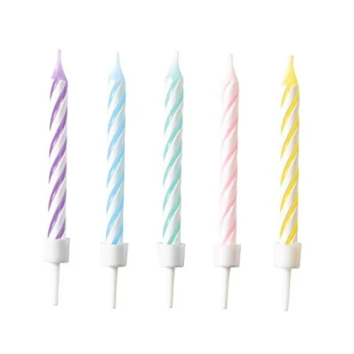 Afbeelding van Amscan Verjaardagskaarsjes Spiraal Pastel 6 Cm Wax 10 Stuks