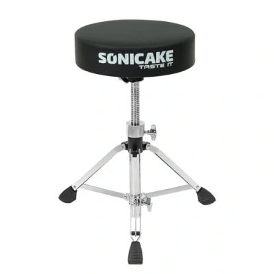 Afbeelding van SONICAKE Accukruk in hoogte verstelbaar van 43 tot 60 cm, opvouwbaar, met gevoerde antislip zitting, extra dik, 8 cm vulling, zwart
