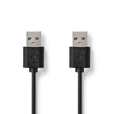 Afbeelding van Nedis USB Kabel 2.0 A Male 480 Mbps Vernikkeld 2.00 m Rond PVC Zwart Label
