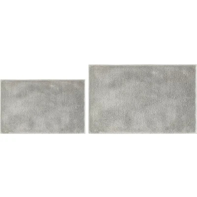 Afbeelding van andiamo Florida Set van 2 Antislip badmatten Zacht en pluizig wasbaar 40 x 60 cm + 50 80 Grijs