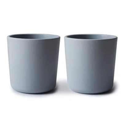 Image de Mushie Tasse de vaisselle pour enfants Ensemble 2 tasses table réutilisables Résistantes au lave et micro ondes Facile à tenir l&#039;enfant Fabriqué Danemark Cloud
