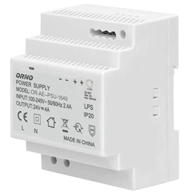 Afbeelding van ORNO PSU 1649 DIN rail voeding 24VDC, 4A, 100W (4 modules)