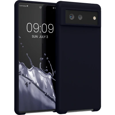 Afbeelding van kwmobile telefoonhoesje geschikt voor Google Pixel 6 Hoesje met siliconen coating Smartphone case in deep ocean