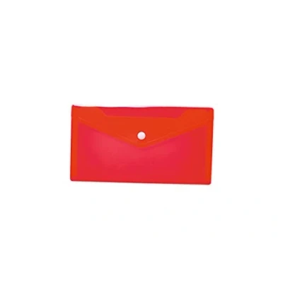 Afbeelding van HERMA 20035 documententas DIN lang (22 x 12 cm, polypropyleen) transparante hoezen met drukknop voor school universiteit kantoor PP rood