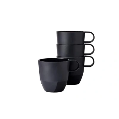 Afbeelding van Mepal Silueta 4 delige mok Thee en koffiemok Vaatwasmachine magnetronbestendig Servies 300 ml Nordic black
