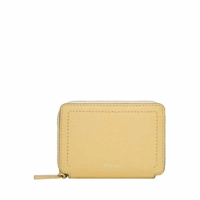 Afbeelding van FOSSIL Kaarthoes Logan Zip Around Card Case RFID Daze Lichtgeel