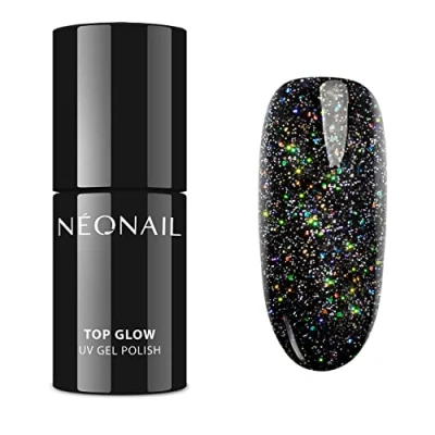 Afbeelding van NEONAIL Nagellak, semi permanent, topcoat, 7,2 ml, uv gel, top glow, meerkleurig, holotop coat, gelnagellak, toplaag, UV, nail art