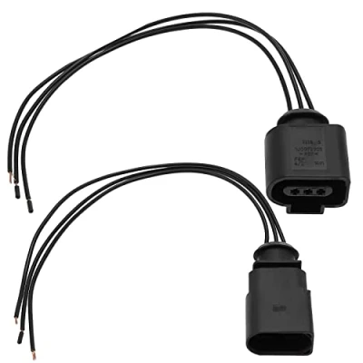 Afbeelding van VGOL 2 stuks 3 polige oliepeilsensorconnector (mannelijk en vrouwelijk) compatibel met Audi 1J0973703 8K0973703 3D0973703 auto onderdelen