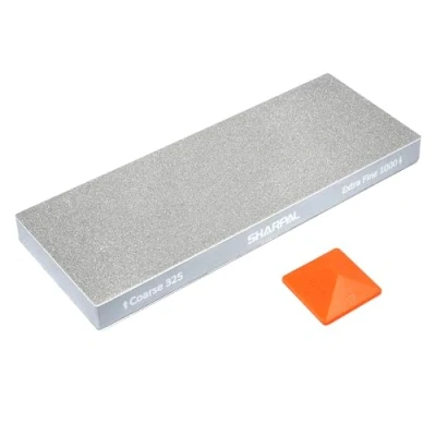 Afbeelding van SHARPAL 168H Dual Grit diamantslijpsteen 200 x 75 mm grove korrel 325 &amp; extra fijne 1000 monokristallijn, professionele slijpsteen met hoekgeleiding en antislipzool