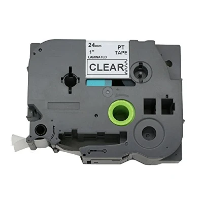 Afbeelding van BROVACS 1 x zwart op transparant extra sterk plakband compatibel met Brother P Touch TZ S151 TZe 24 mm 1&quot; OPA1215