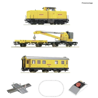 Afbeelding van Roco 5100002 H0 analoge startset diesellocomotief BR 212 met kraantrein van de DB
