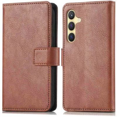 Afbeelding van iMoshion Hoesje Geschikt voor Samsung Galaxy S24 Met Pasjeshouder Luxe Bookcase Bruin