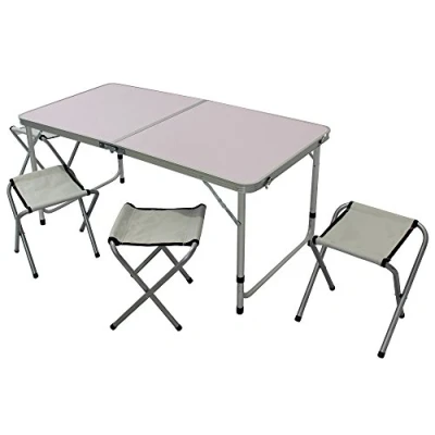 Afbeelding van BAKAJI Campingtafel, picknicktafel van aluminium, inklapbaar, voor strand of tuin, 120 x 60 cm