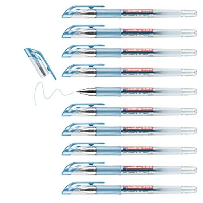 Afbeelding van edding 2185 Gel rollerball metallic blauw 10 pennen 0,7 mm gelpen voor schrijven, tekenen, mandala&#039;s, bullet journals gelroller, rollerbalpen