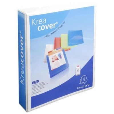 Image de Exacompta 51845e Classeur Personnalisable Sur Les 3 Faces En Pvc Blanc 4 Anneaux D de 60mm Carton 10