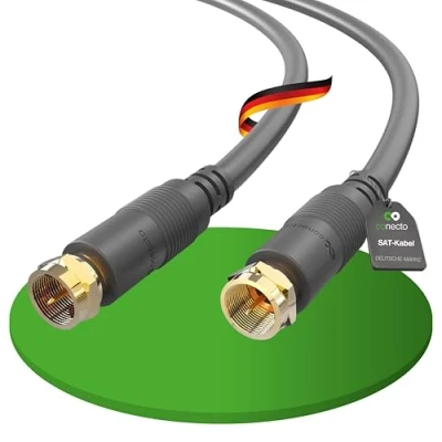 Afbeelding van conecto SAT antennekabel coaxkabel satellietkabel TV 3,00m dubbel afgeschermd F connector, voor HDTV, ontvanger, satelliet, internet, DAB, radio, zwart