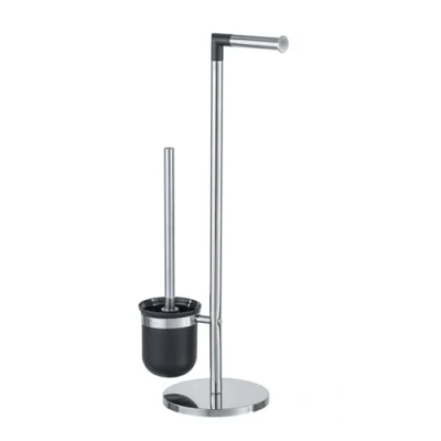 Afbeelding van WENKO Toiletbutler Parus RVS glanzend Toiletrolhouder en Toiletborstel met houder