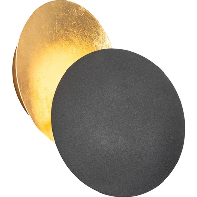 Afbeelding van QAZQA sunrise Moderne Dimbare LED Smart Wandlamp incl. wifi met Dimmer voor binnen 1 lichts D 9.7 cm Zwart Goud Woonkamer Slaapkamer Keuken