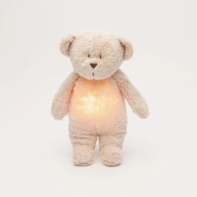 Afbeelding van Moonie knuffelbeer met nachtlamp en geluid rose natur 28 cm