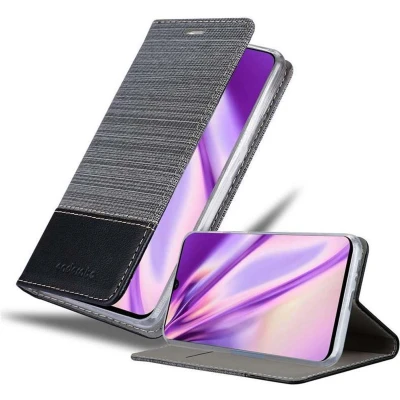 Afbeelding van Cadorabo Hoesje geschikt voor Samsung Galaxy A90 5G in GRIJS ZWART Beschermhoes met magnetische sluiting, standfunctie en kaartvakje Book Case Cover Etui