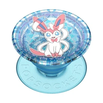 Afbeelding van PopSockets: PopGrip houder en handgreep voor smartphone tablet met verwisselbare top Pokémon Diamond Sylveon Glitter Graphic