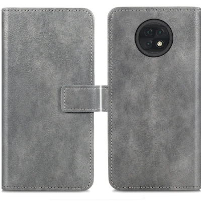Afbeelding van iMoshion Hoesje Geschikt voor Xiaomi Redmi Note 9T (5G) Met Pasjeshouder Luxe Bookcase Grijs