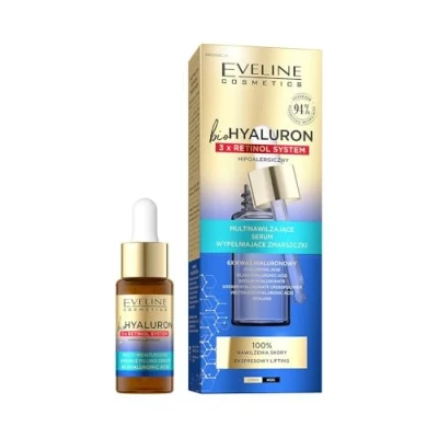 Afbeelding van Eveline Cosmetics BioHyaluron 3x Retinol System Multi Moisturizing Wrinkle Filling Serum 18ml.