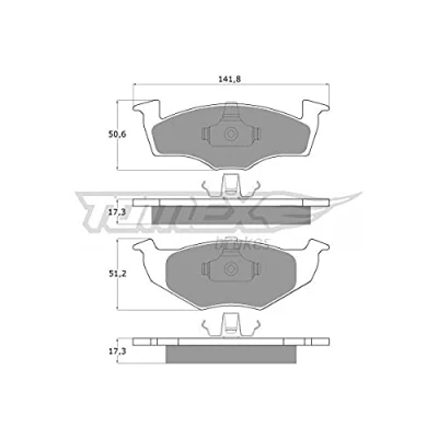 Afbeelding van TOMEX brakes TX 10 85 Remblokkenset Vooras VOLKSWAGEN: Polo IV Hatchback, III Fox SKODA: Fabia 2, 1 Combi