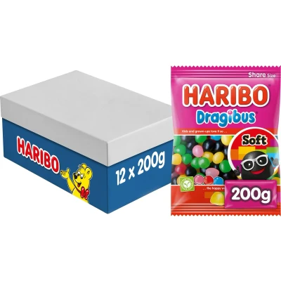 Afbeelding van Haribo Dragibus Soft 12x200g