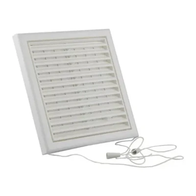 Afbeelding van Renson afsluitbare verluchtingsrooster met muggengaas PVC 187 x 187mm