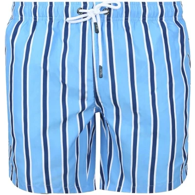 Afbeelding van Suitable Zwembroek Stripe Blauw Maat L Heren zwemshort Sneldrogend