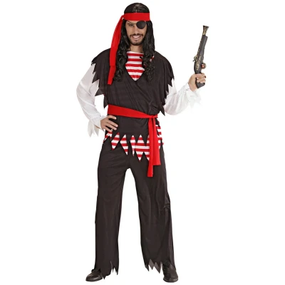 Afbeelding van Widmann Piraat &amp; Viking Kostuum Hedendaagse Zeerover Man Rood, Zwart XXL Carnavalskleding Verkleedkleding