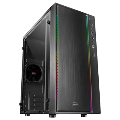 Afbeelding van Mars Gaming MCM, PC behuizing Micro ATX, compact, 16 RGB modi, 8 cm ventilator, zwart