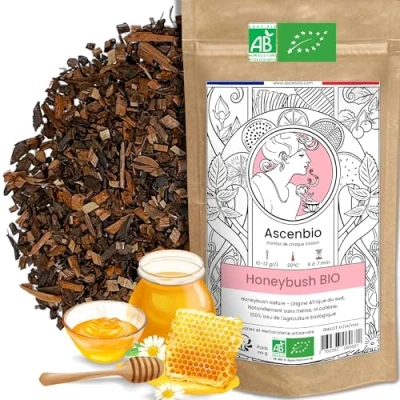 Image de Ascenbio ✿ Tisane Honeybush BIO Détente, Relaxation, Douceur et Miel 180 g vrac Préparé conditionné en France Emballage biodégradable