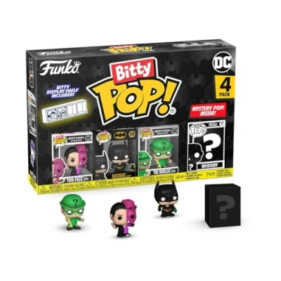 Afbeelding van Funko Bitty Pop! Batman 85th Two Face 4PK Face™ Forever™, Batman™ Forever, The Riddler™ Forever™ en een mysterie minifiguur in verrassing 2,2 cm DC Comics Nan