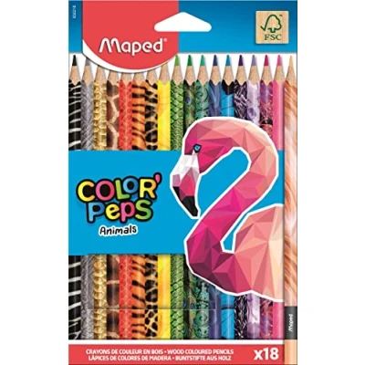 Afbeelding van Kleurpotlood Maped Color&#039;Peps Animals set á 18 kleuren