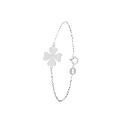 Afbeelding van Lucardi 925 Silver Clover Armband silvercoloured, Dames, Maat: 19cm, coloured