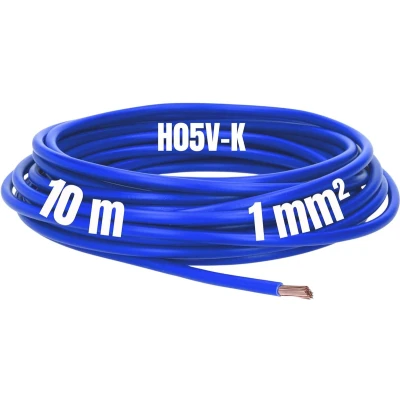 Afbeelding van Kalitec 10 meter H05V K 1 mm² donkerblauwe bedradingskabel I kernkabel flexibel PVC enkeladerig meeraderig 1mm2 bedrading fijnaderig enkele kabel massief schakeldraad