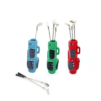 Afbeelding van WANGCL Set van 3 miniatuur golfclubs, accessoires voor Barbie poppenhuis 1/12
