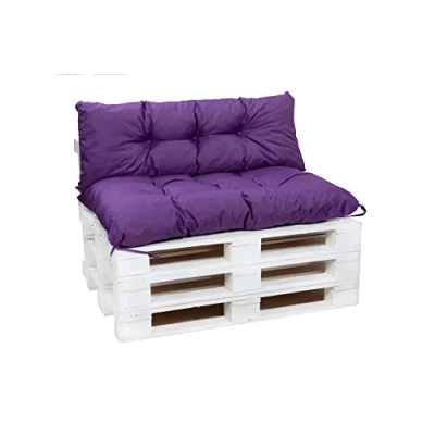 Afbeelding van Setgarden® set tuinmeubelkussens van pallets, rugleuning en zitkussens, tuinkussens, vele kleuren maten (donkerpaars, 120 x 60 cm + kussens