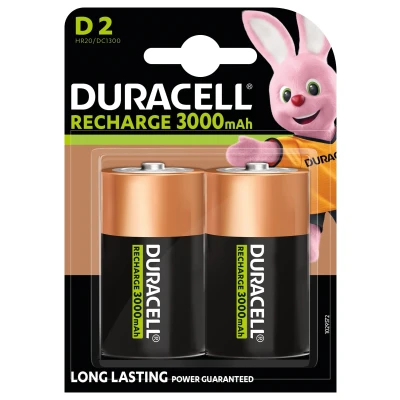 Afbeelding van Batterij oplaadbaar Duracell 2xD 3000mAh Plus