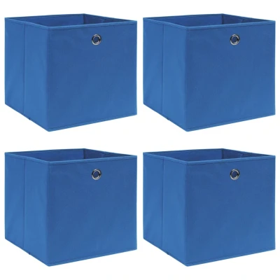Afbeelding van Opbergboxen 4 st 32x32x32 cm stof blauw