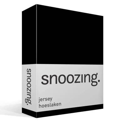 Afbeelding van Snoozing Jersey Hoeslaken 100% gebreide katoen 200x210/220 cm Zwart