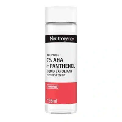 Afbeelding van Neutrogena vloeibare peeling tegen puistjes + met 7% AHA panthenol (125 ml) verwijdert zacht dode huidcellen en overtollig talg